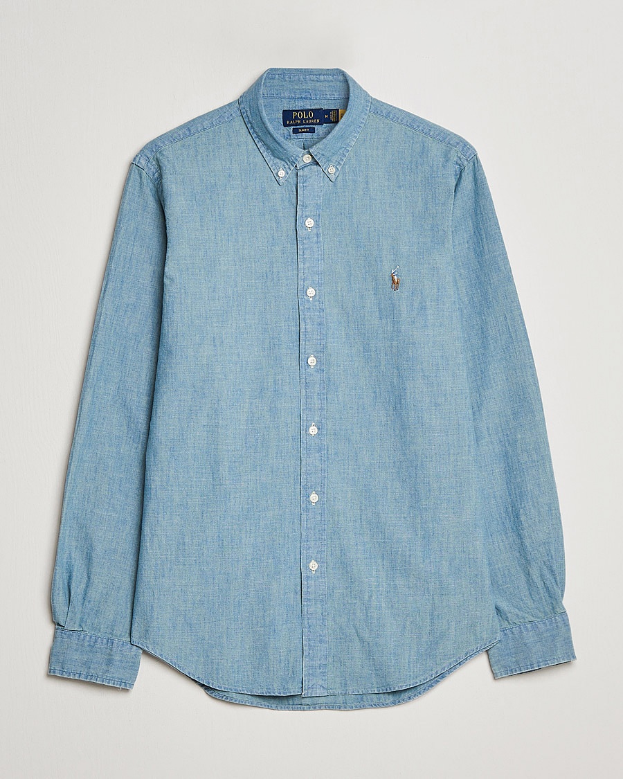 Polo Ralph Lauren Slim Fit Chambray Shirt Washed – Azul