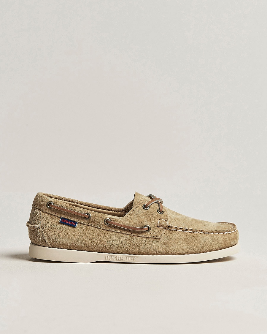 Sebago Docksides Suede Boat Shoe Beige Camel – Beige
