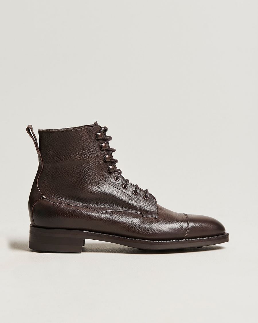 Edward Green Galway Grained Boot Dark Brown Utah Calf – Marrón