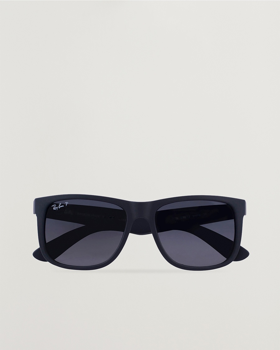Ray-Ban 0RB4165 Justin Polarized Wayfarer Sunglasses Black/Grey – Gris
