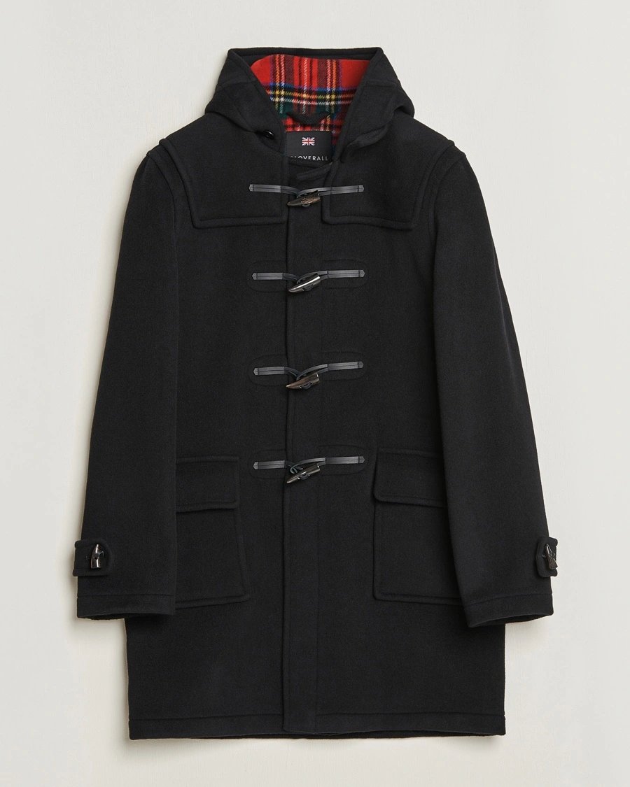 Gloverall Morris Duffle Coat Black/Royal Stewart – Negro