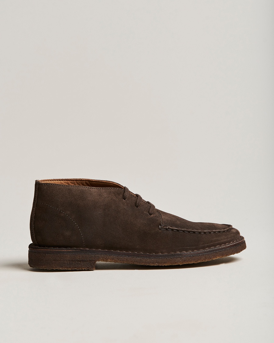 Drake's Crosby Moc-Toe Suede Chukka Boots Dark Brown – Marrón