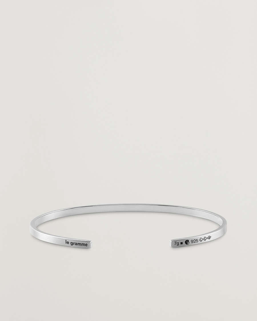 LE GRAMME Ribbon Bracelet Brushed Sterling Silver 7g – Plata
