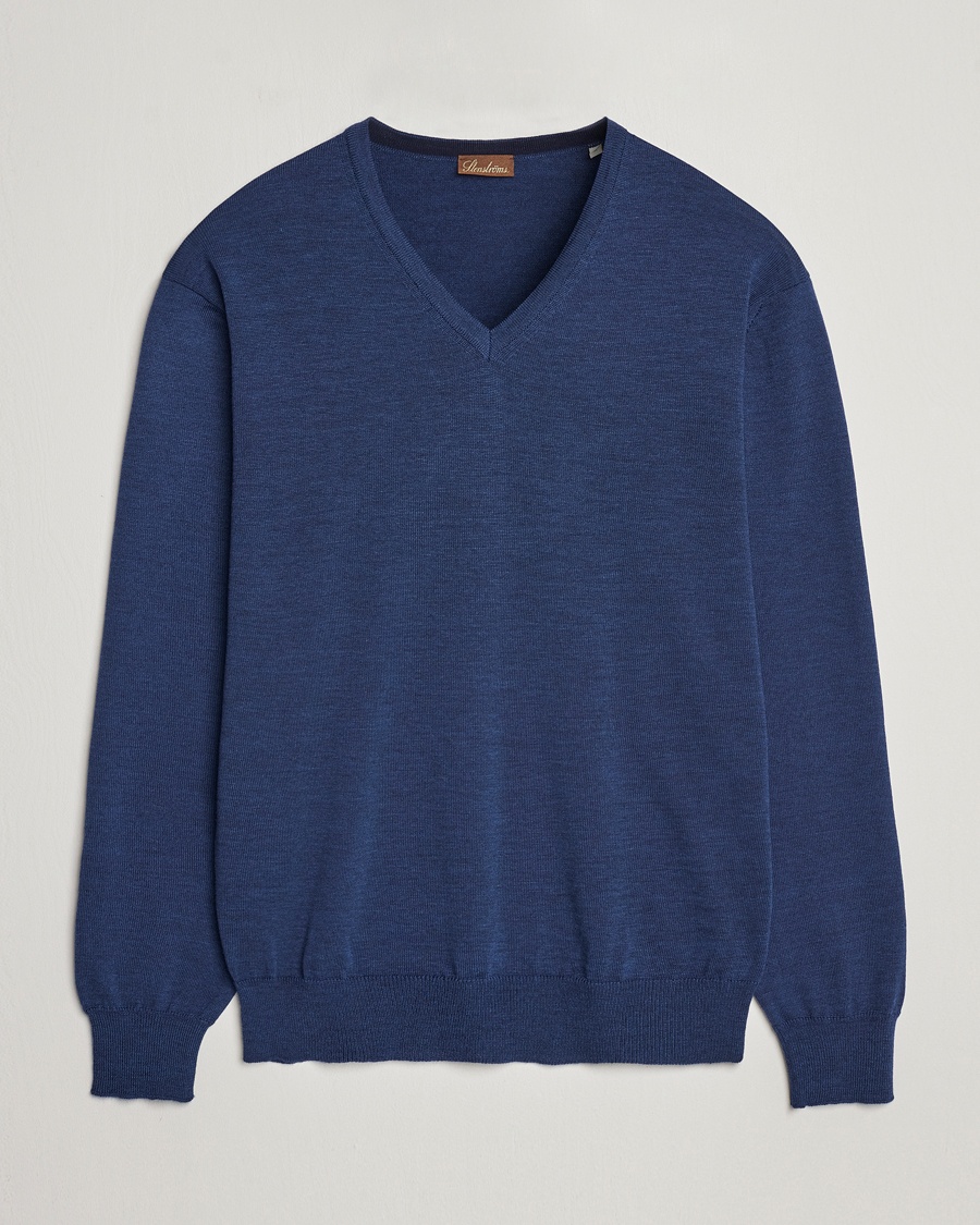 Stenströms Merino V-Neck Blue – Azul