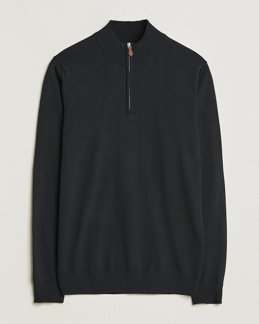 Stenströms Merino Half-Zip Black – Negro