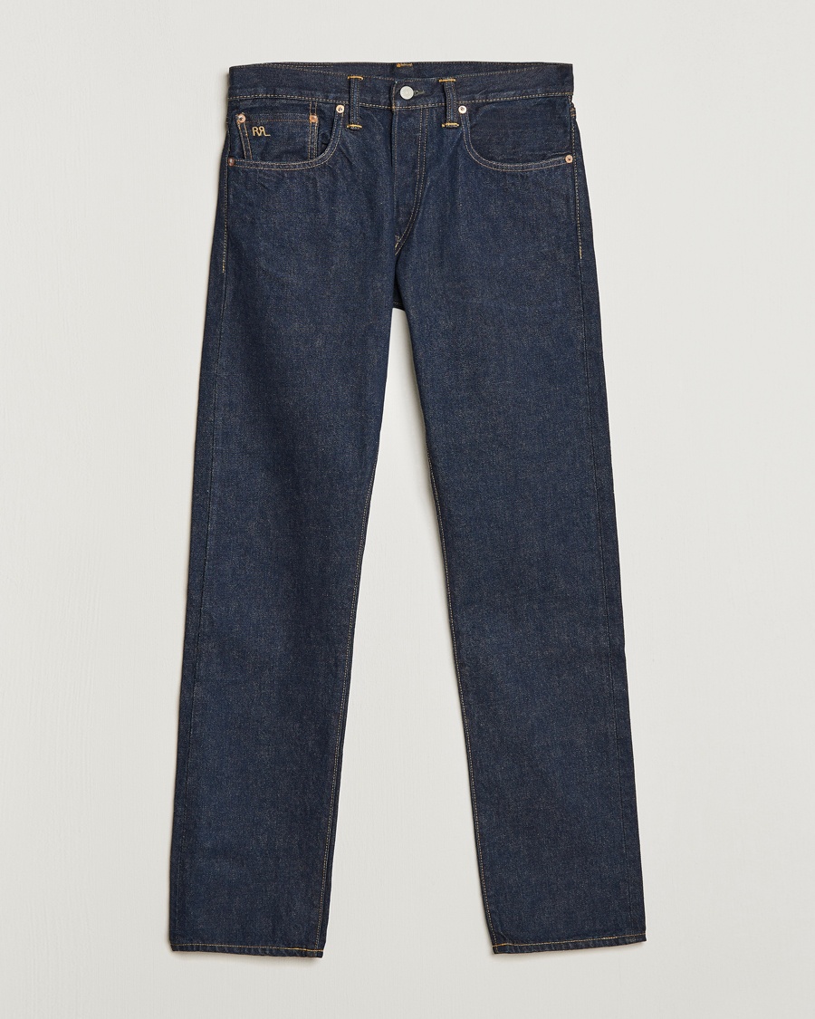 RRL Slim Fit 5-Pocket Denim Once Washed – Azul