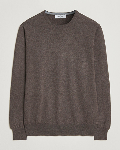 Gran Sasso Merino Fashion Fit Crew Neck Pullover Brown Melange – Marrón