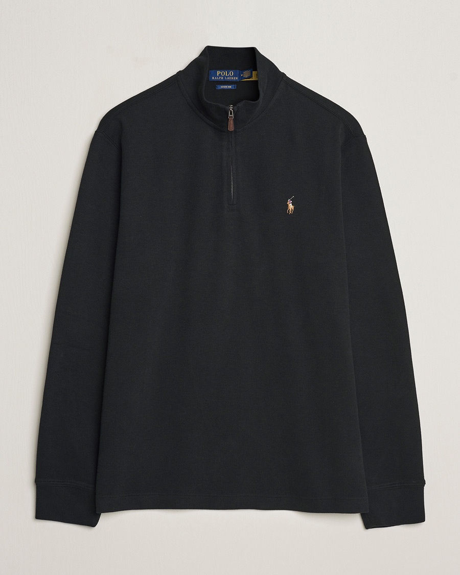 Polo Ralph Lauren Double Knit Jaquard Half Zip Sweater Polo Black – Negro