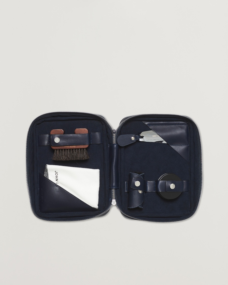 John Lobb Shoe Care Travel Case Navy – Azul