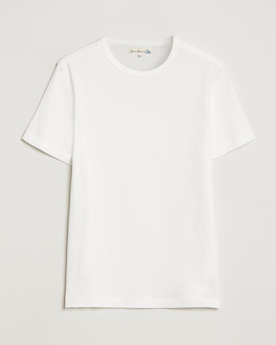 Merz b. Schwanen 1950s Classic Loopwheeled T-shirt White – Blanco