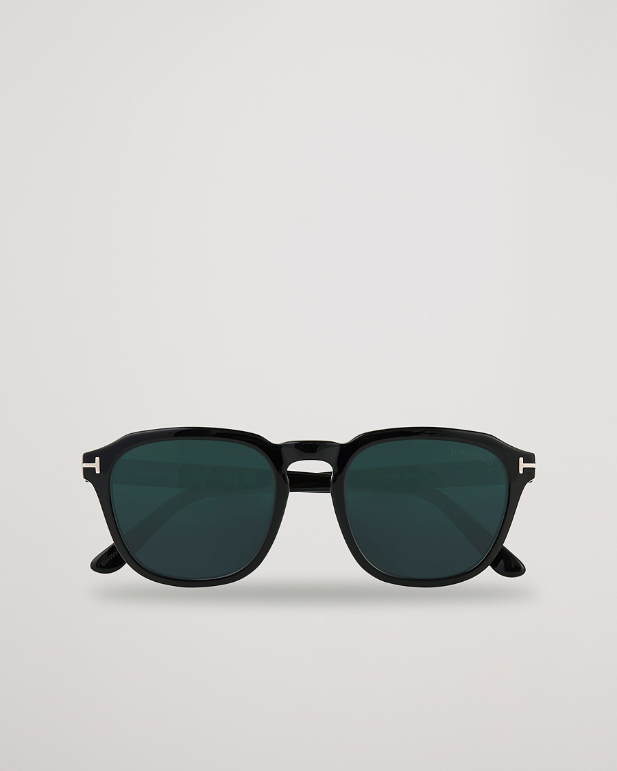 Tom Ford Avery Sunglasses Shiny Black/Blue – Negro