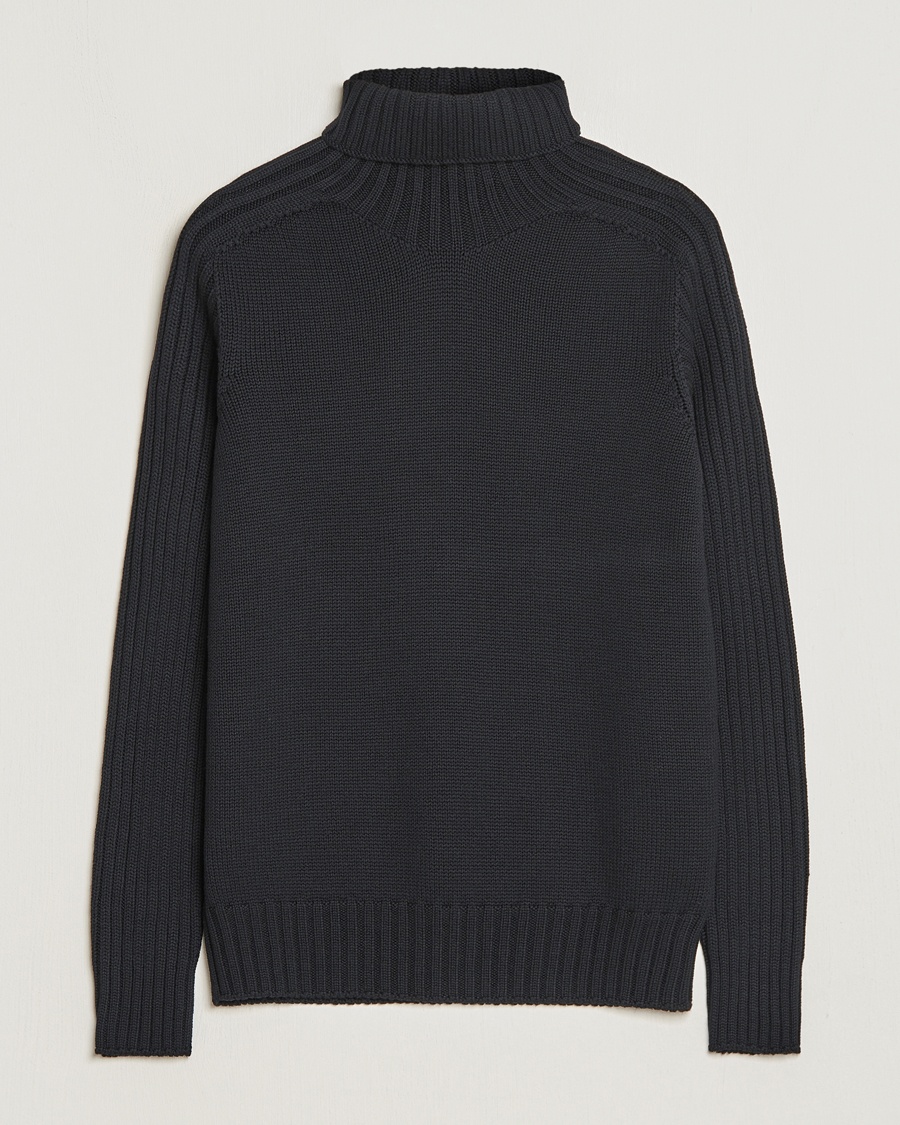 Gran Sasso Rainwool Rollneck Black – Negro