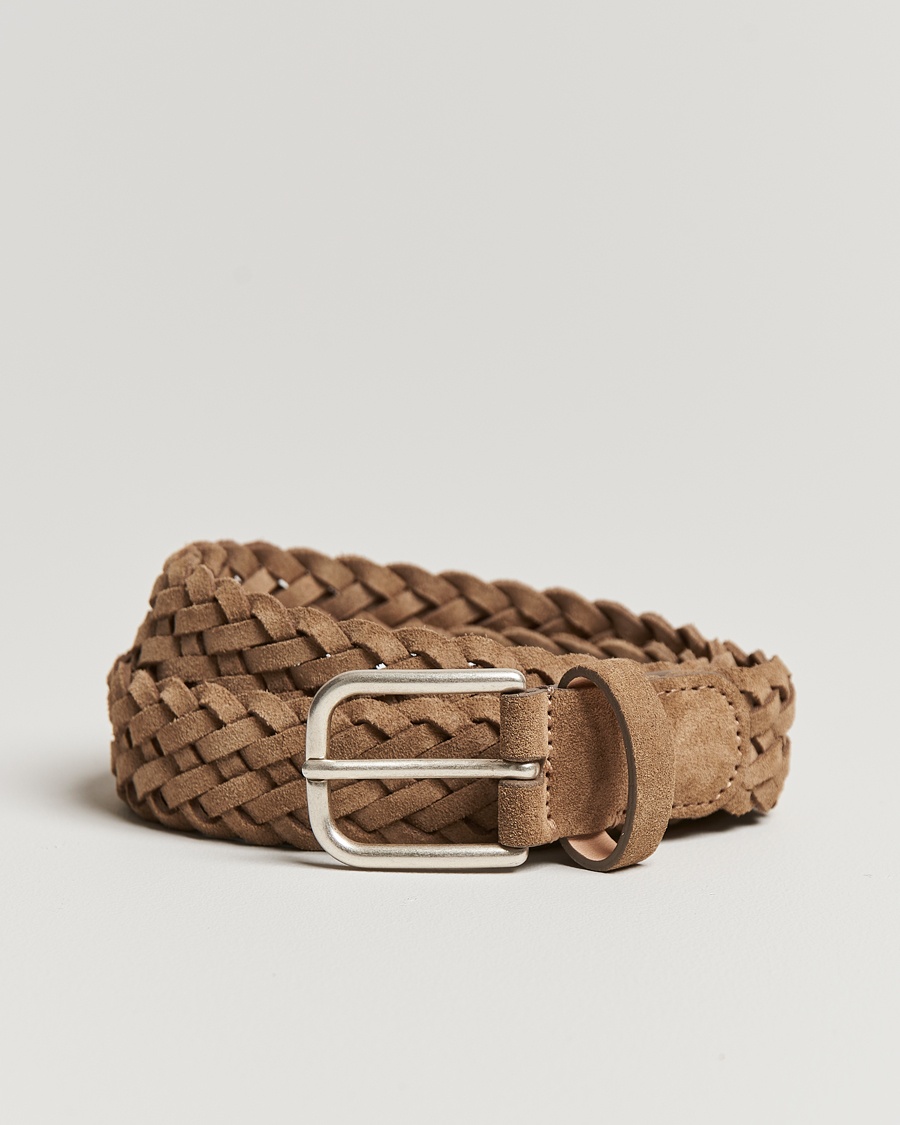 Anderson's Woven Suede Belt 3 cm Beige – Beige