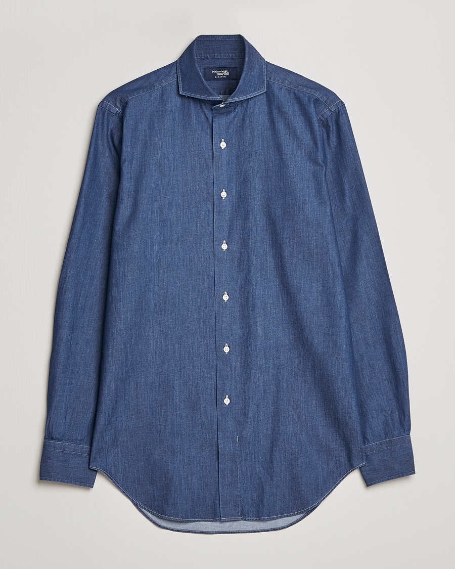 Kamakura Shirts Slim Fit Denim Shirt Dark Indigo – Azul