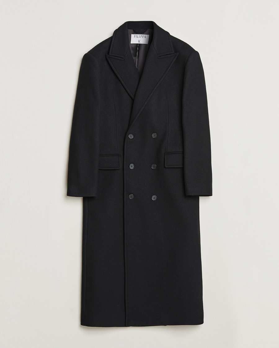 Filippa K Damian Double Breasted Wool Coat Black – Negro
