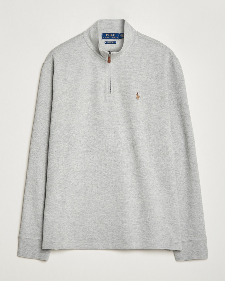 Polo Ralph Lauren Double Knit Jaquard Half Zip Sweater Andover Heather – Gris