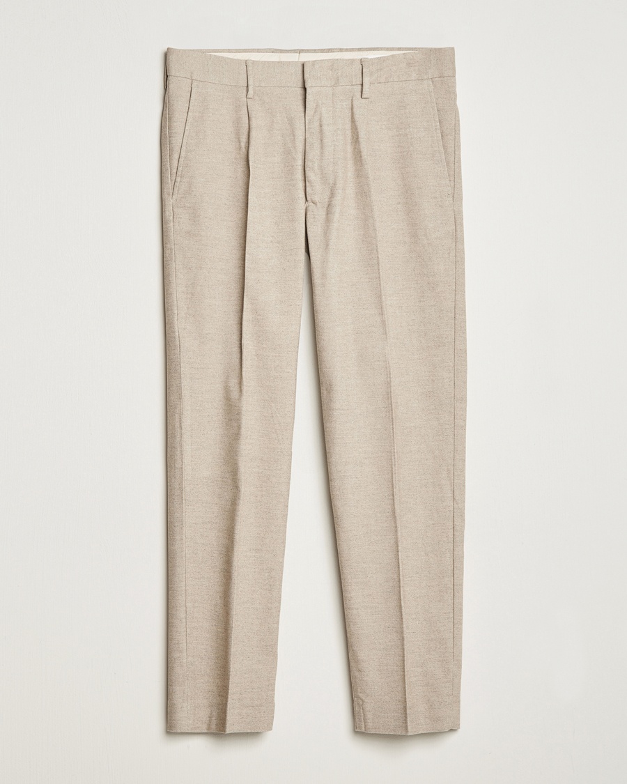 NN07 Bill Wool Pleated Trousers Cement – Beige