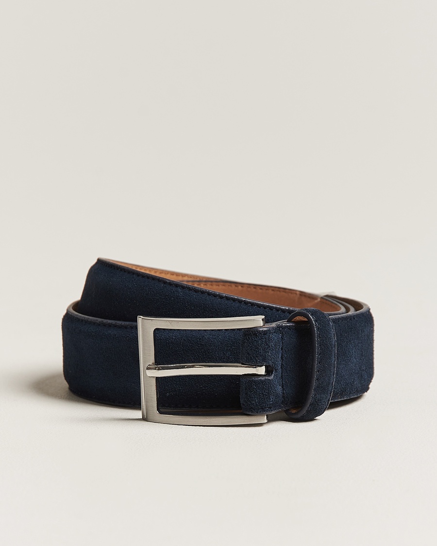 Loake Shoemakers William Suede Belt Navy – Azul