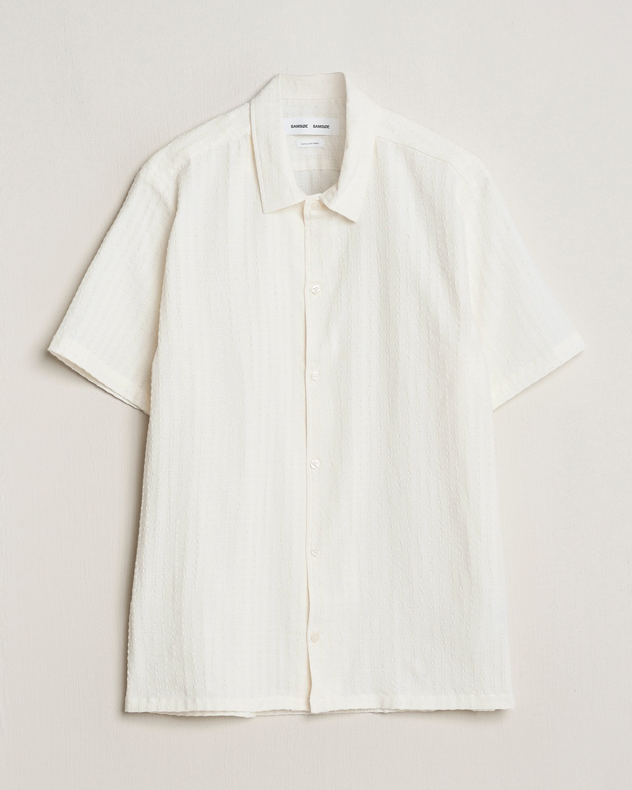 Samsøe Samsøe Avan Structured Short Sleeve Shirt White – Blanco