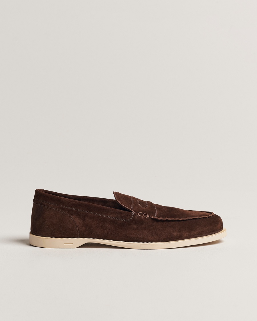 John Lobb Pace Summer Loafer Dark Brown Suede – Marrón