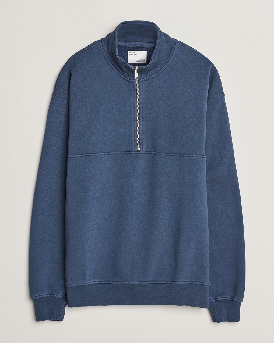 Colorful Standard Classic Organic Half-Zip Petrol Blue – Azul