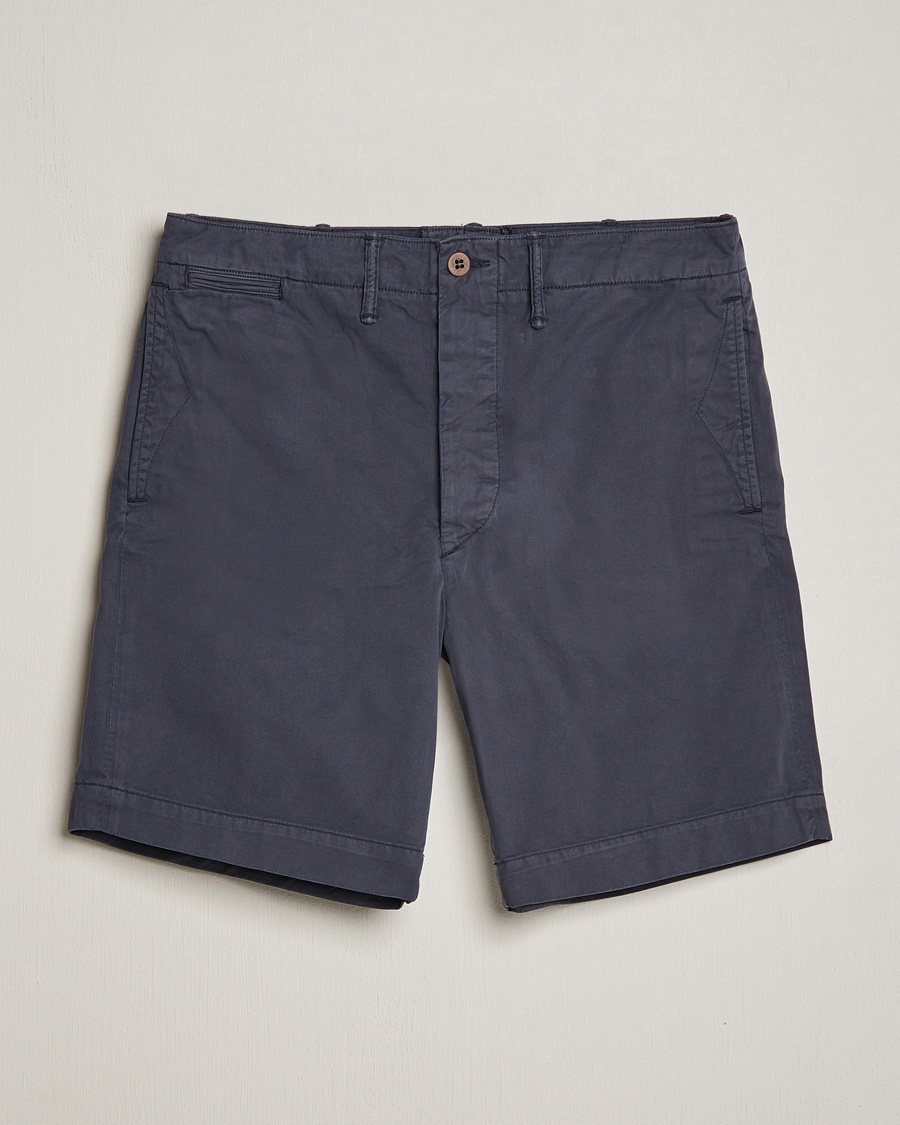 RRL Officers Flat Shorts Navy – Azul