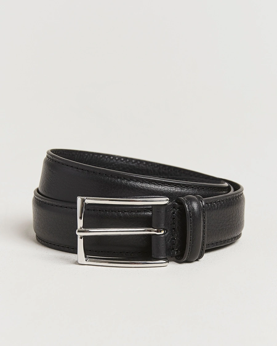 Anderson's Structure Leather Suit Belt 3 cm Black – Negro