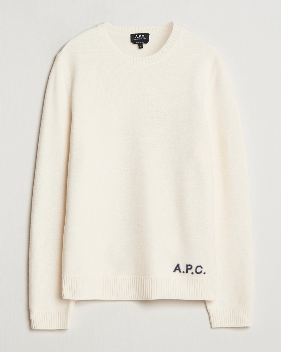 A.P.C. Edward Wool Knitted Sweater Ecru – Blanco