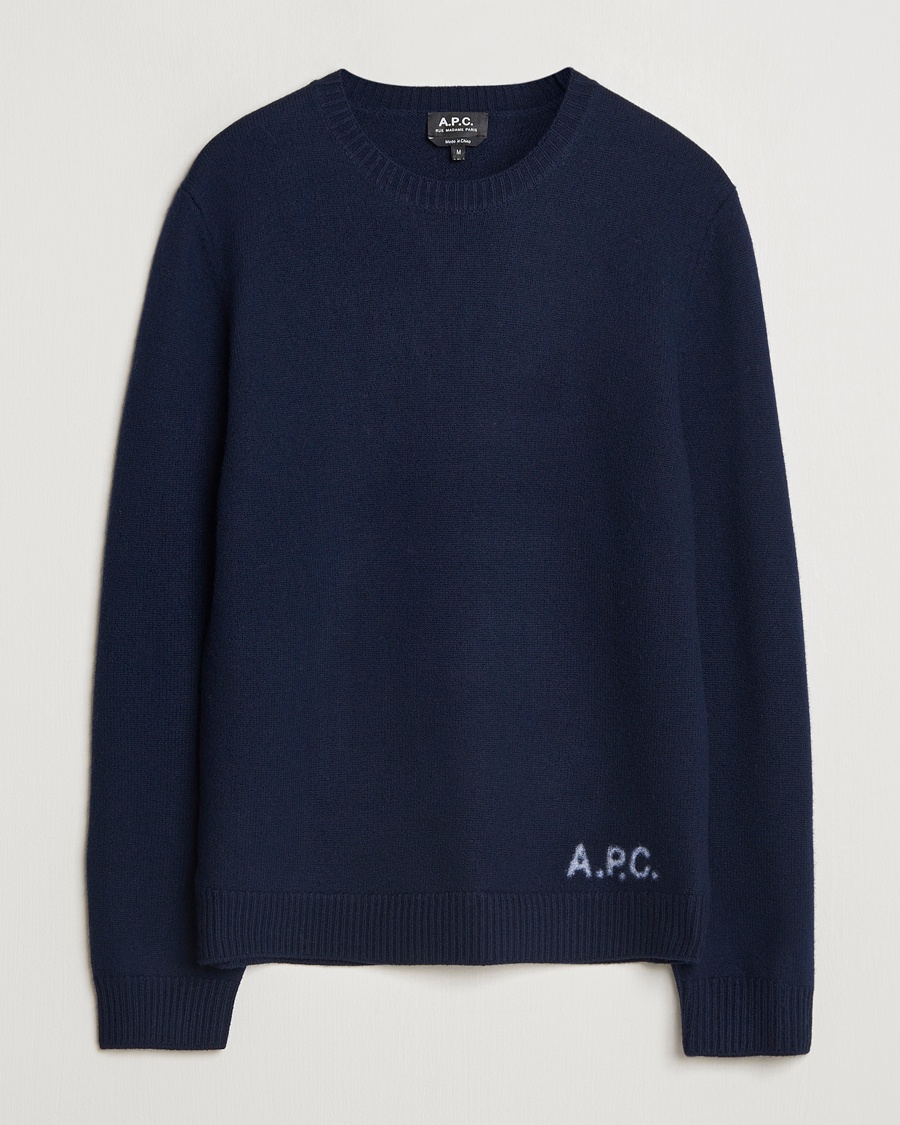 A.P.C. Edward Wool Knitted Sweater Dark Navy – Azul