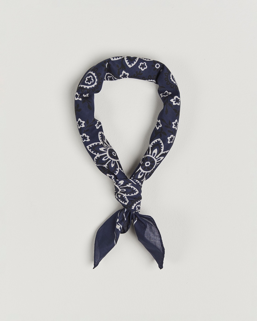 Drake's Classic Paisley Bandana Navy – Azul