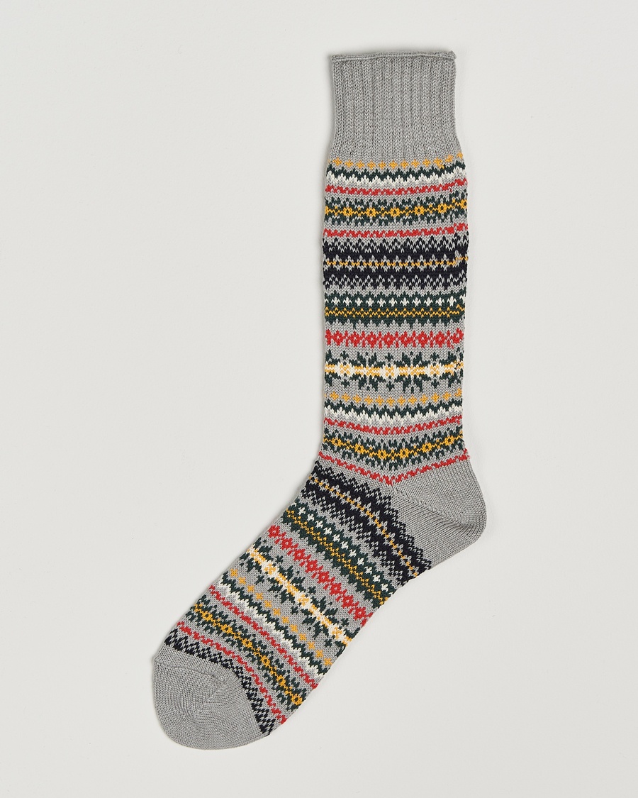BEAMS PLUS Fairisle Socks Grey – Gris