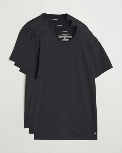 Calvin Klein 3-Pack Cotton Stretch Crew Neck T-Shirt Black – Negro