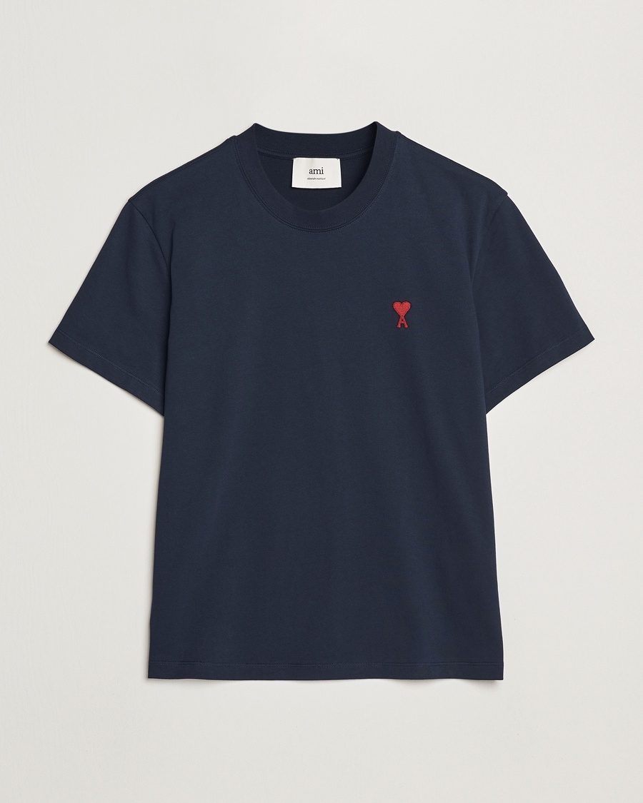 AMI Heart Logo T-Shirt Navy – Azul
