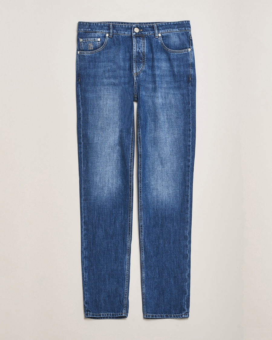 Brunello Cucinelli Traditional Fit Jeans Medium Wash – Azul