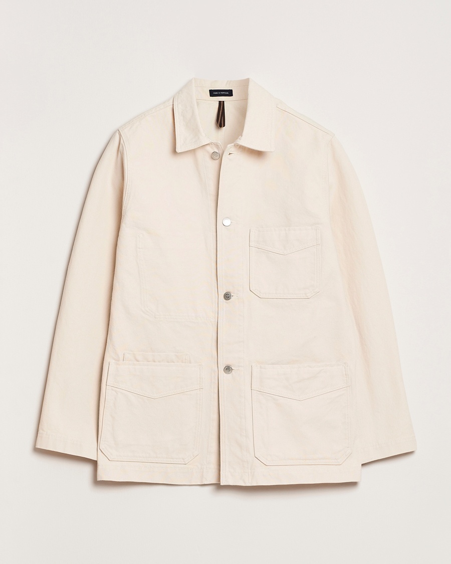 Drake's Duck Cotton Canvas Shore Jacket Natural – Blanco