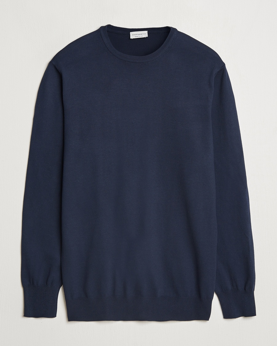 Morgano Supersoft Egyptian Cotton Crew Neck Navy – Azul