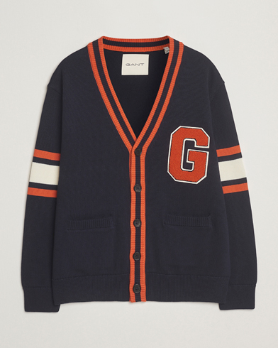 GANT G-Badge Knitted Cardigan Evening Blue – Azul