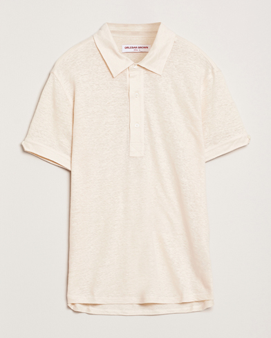 Orlebar Brown Sebastian Linen Polo Latte – Beige