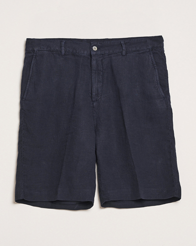 Oscar Jacobson James Casual Linen Shorts Navy – Azul