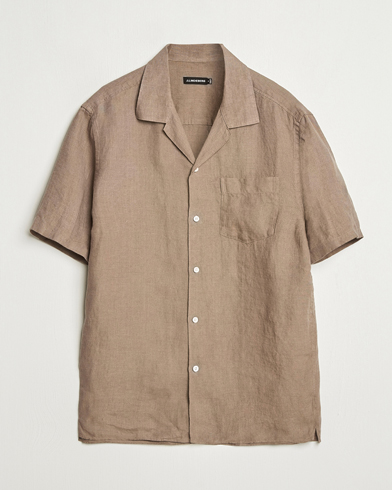 J.Lindeberg Elio Linen Melange Shirt Nutmeg – Marrón