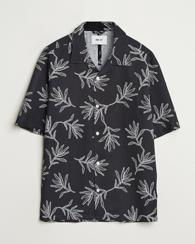 NN07 Ole Printed Cotton/Lyocell Resort Shirt Black – Negro