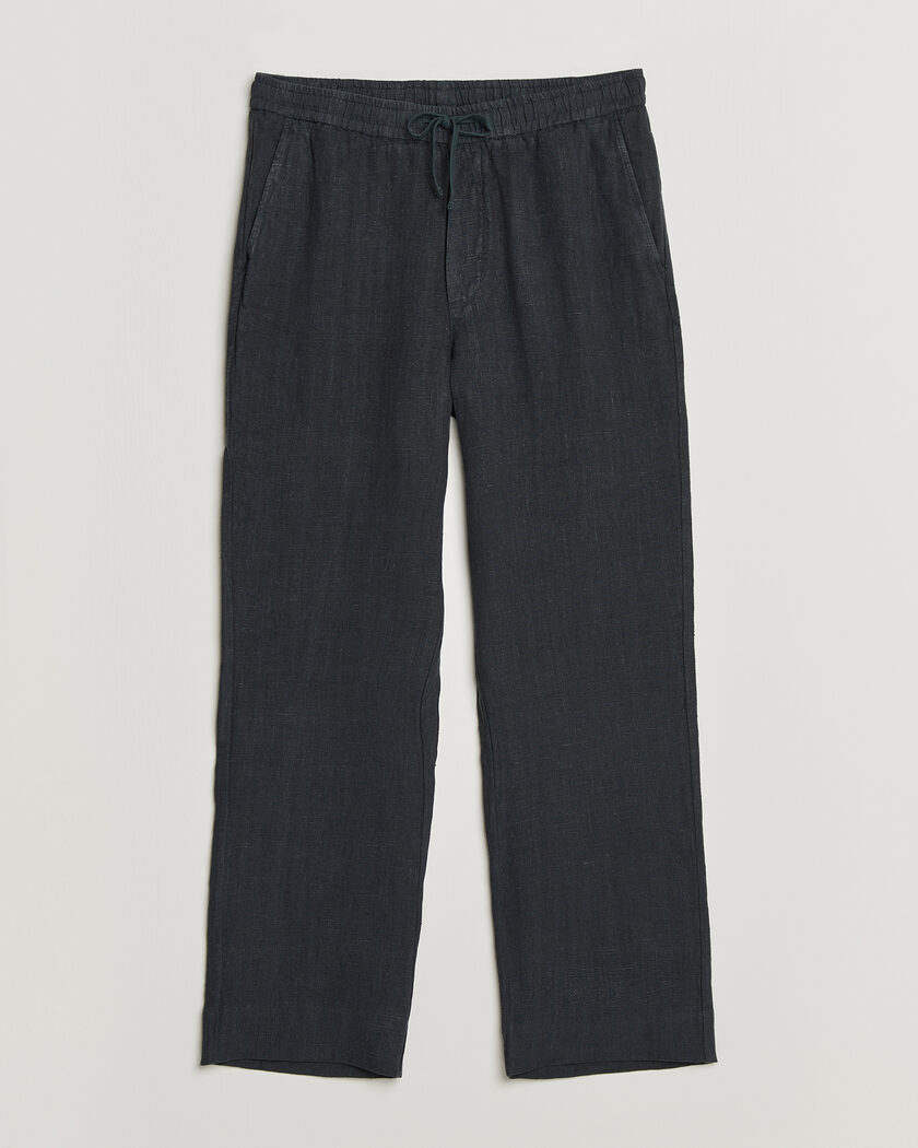 A Day's March Tamiat Linen Drawstring Trousers Black – Negro