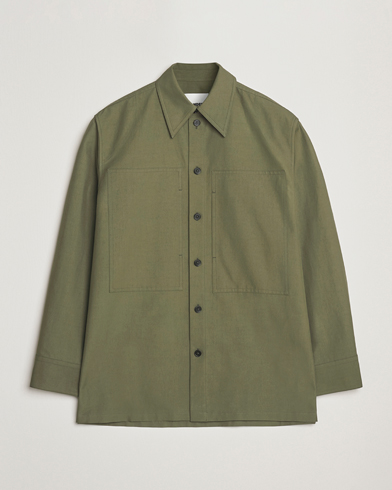 Jil Sander Compact Cotton Overshirt Olive – Verde