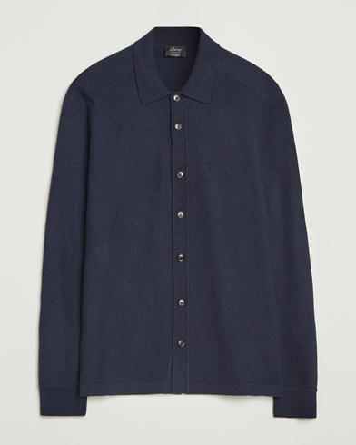 Brioni Cashmere Shirt Cardigan Navy – Azul