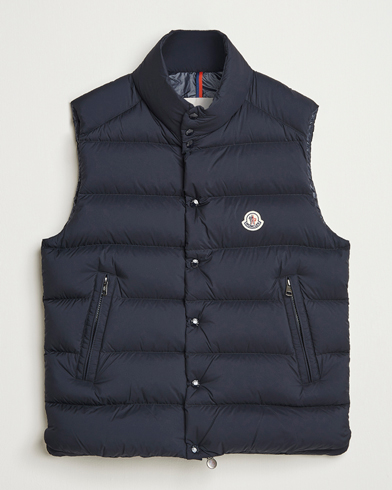 Moncler Tibb Matte Down Vest Navy – Azul