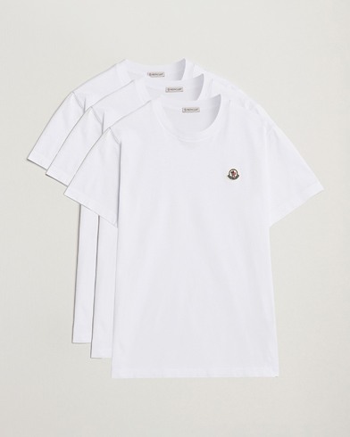 Moncler 3-Pack Logo T-Shirt White – Blanco