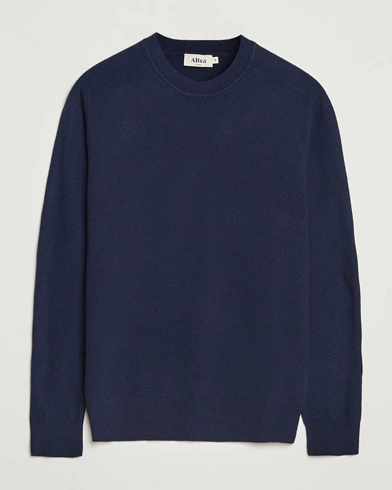 Altea Wool/Cashmere Crew Neck Pullover Navy – Azul