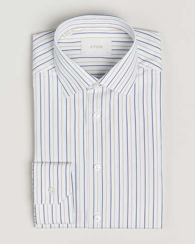 Eton Slim Fit Striped Supima 120 Shirt White – Blanco