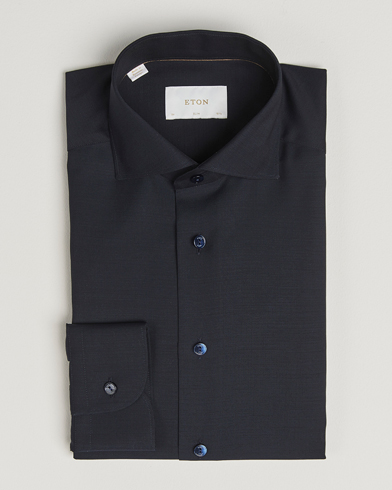 Eton Slim Fit Merino Shirt Navy – Azul
