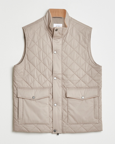 Eton Quilted Shell Vest Beige – Beige